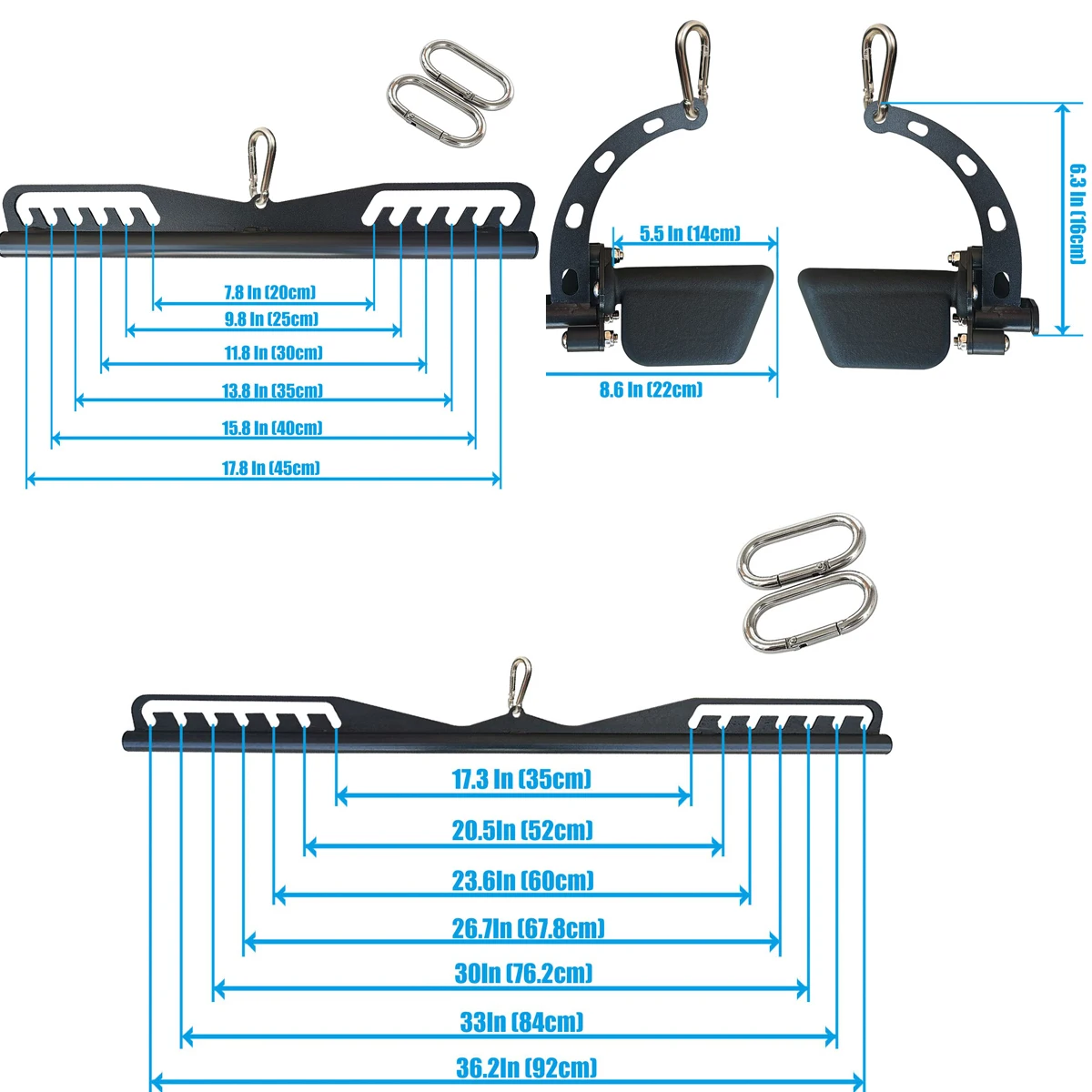 Home Gym Multi-Grip Lat Pull Down Bar Back Spier Gripper Lat Pulldown Handvat Fitness Pulldown Lange Bar Voor Kabel Katrol Machine - afbeelding 1