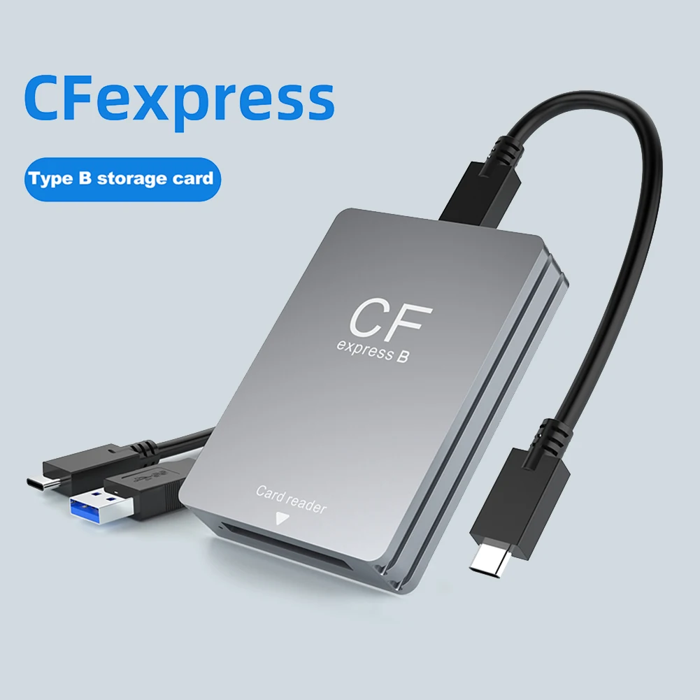 

Устройство чтения карт CFexpress Type B с кабелем USB C к USB C/A Адаптер для чтения CFexpress Поддержка Android/Windows/OS