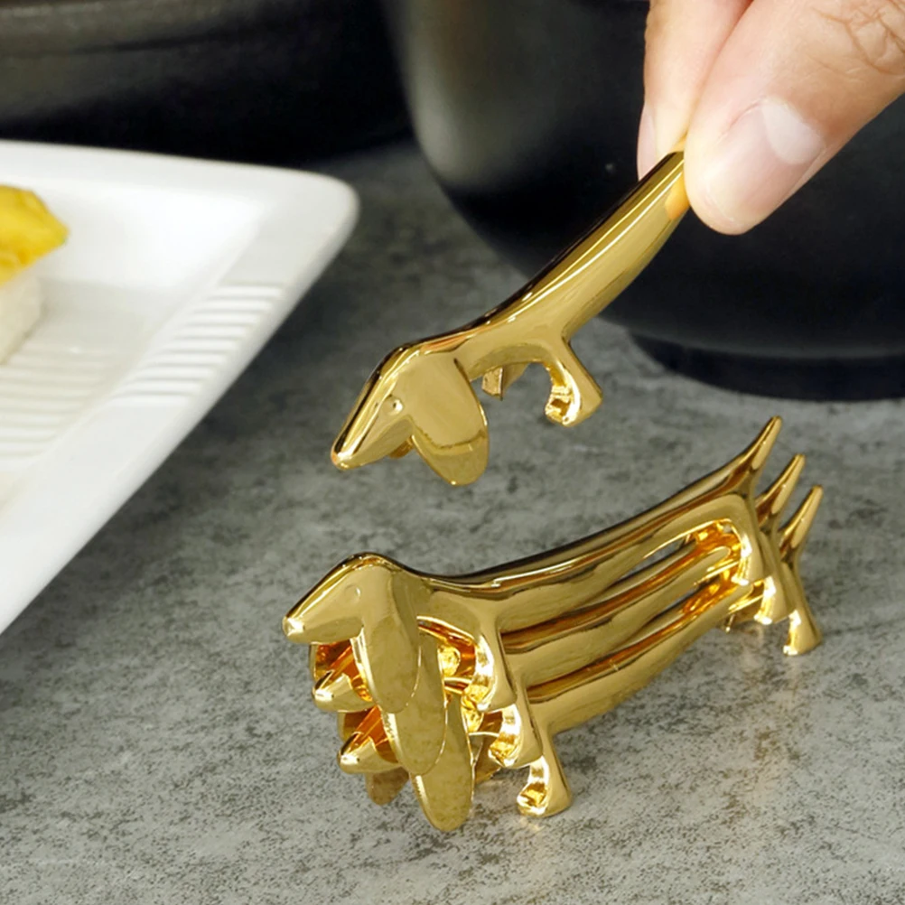 

2 шт., металлический держатель для палочек для еды в форме собаки, подставка для ложки, вилки, органайзер, практичные кухонные аксессуары, подставка для палочек для еды, подставки для палочек для еды