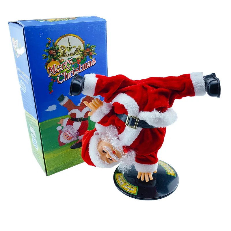 Electric Santa Claus Upside-Down Rotating Singing Dancing ToyChristmas DecorationsChildren's GiftsDesktop OrnamentsNew Year Gift