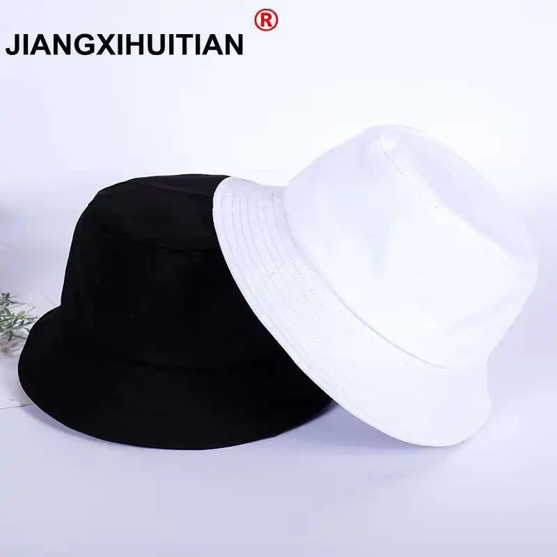 

2018 Vente Chaude 7 Solide Couleurs Seau Chapeaux pour Femmes Hommes Панама Seau Cap Femmes Chapeau