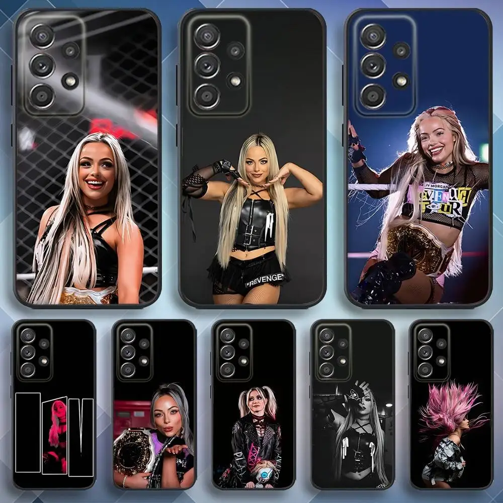 

W-WWE L-Liv Morgan Phone Case For Samsung S 25,24,23,22,30,21,10,9,Ultra,Plus,Lite,FE,4,5 G Soft Black Case