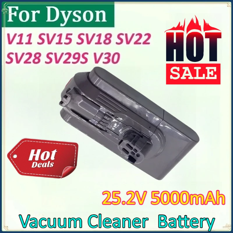 

New 18650 25.2V 5000mAh Vacuum Cleaner Lithium Ion Battery for Dyson V11 V30 SV22 SV28 SV15 SV18 SV29S Batteries Accessories