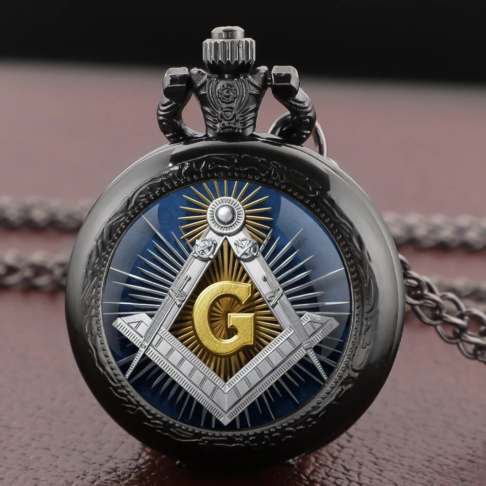 ساعة جيب كوارتز ريترو مع الماسونية الغامضة خمر الإكسسوارات النساء قلادة قلادة ساعة الرجال هدايا طفل تذكارية