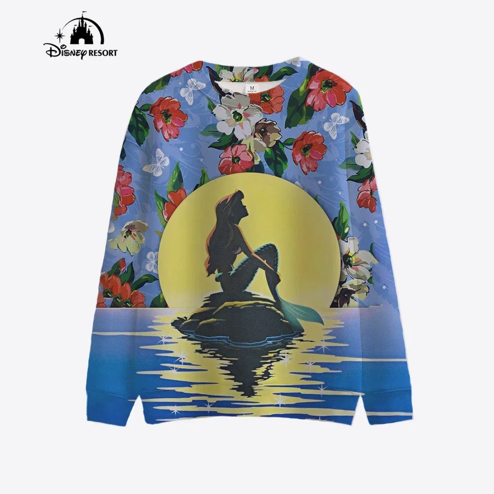 

Disney Princess Printed Sportswear Spring Women's Casual Comfortable Hoodie Loose Round Neck Women's Hoodie