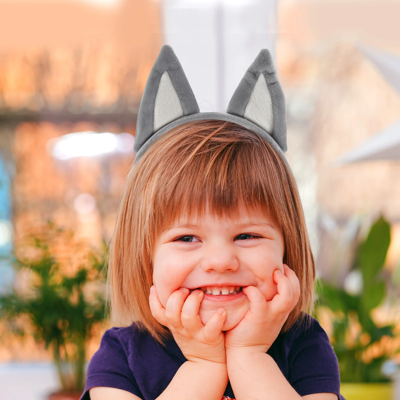 

Puppy Ears Headband 2PCS Yellow Soft Cloth Sheepdog Shape Halloween Cosplay Party Accessories for Adults Women Dog Ear