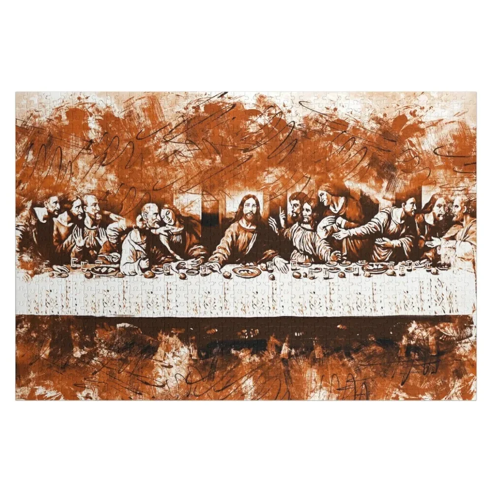 

Abstract modern art: Jesus and his apostles, at their last meal, during the Lord's Holy Supper Jigsaw Puzzle