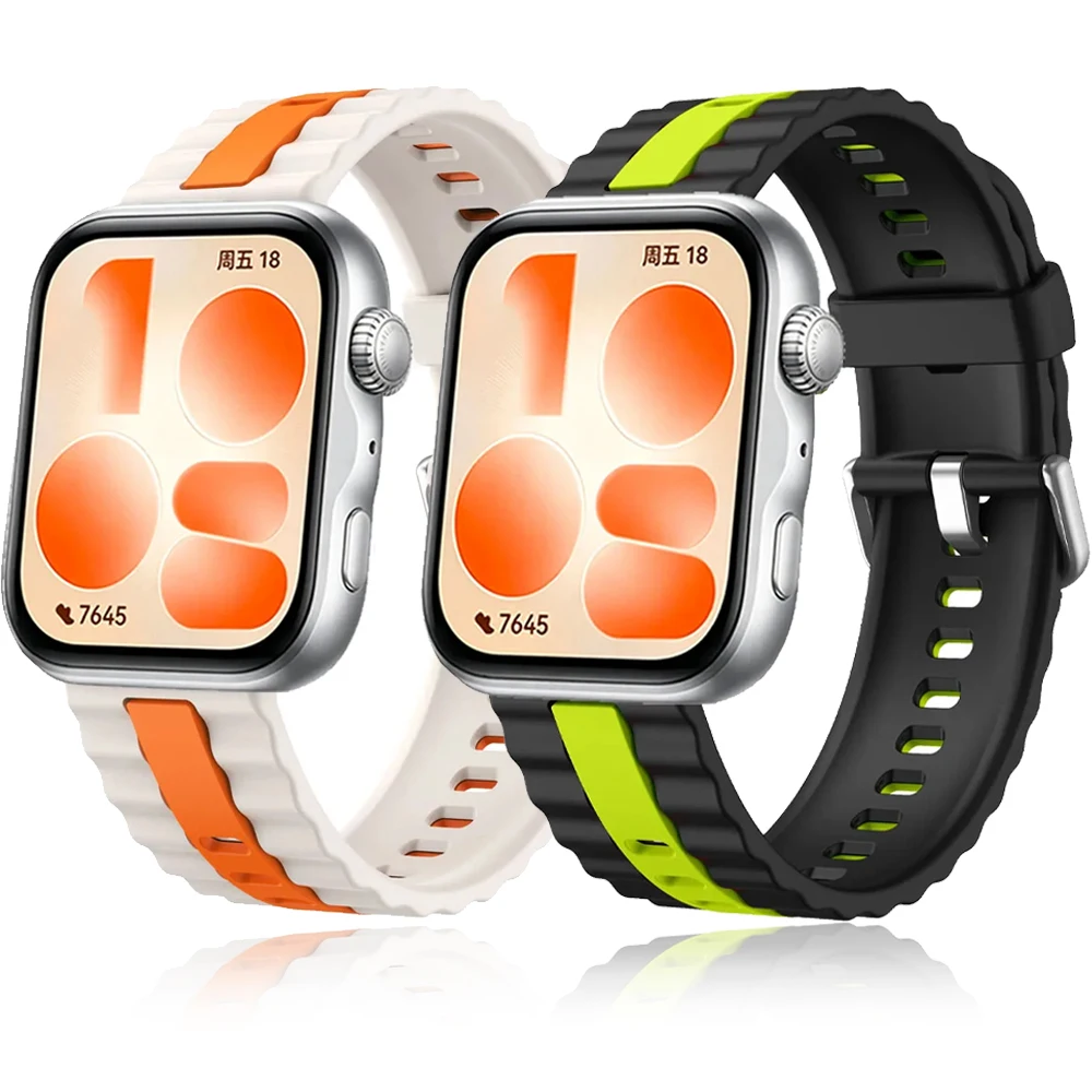 Silikonarmband für Huawei Watch Fit 5 4 3 Sport, atmungsaktives Armband, Ersatz für Huawei Watch Fit 5 Pro/4 Pro, Gürtelzubehör