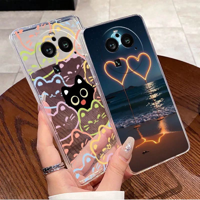 ل ممن لهم البحث X6 برو PGEM110 PGEM10 الأزياء الفاخرة نمط قذيفة لينة بولي TPU شفافة للصدمات ل Find X 6 برو الغلاف