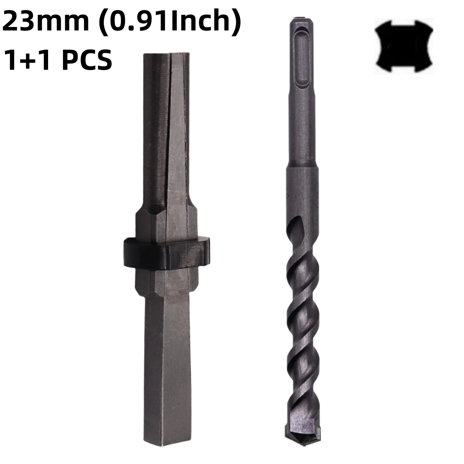 

1+1PCS 23mm (0.91Inch) Rock Splitting Wedges and Rotary Hammer Drill Bit Stone Splitter Tools for Concrete Marble Granite Rock