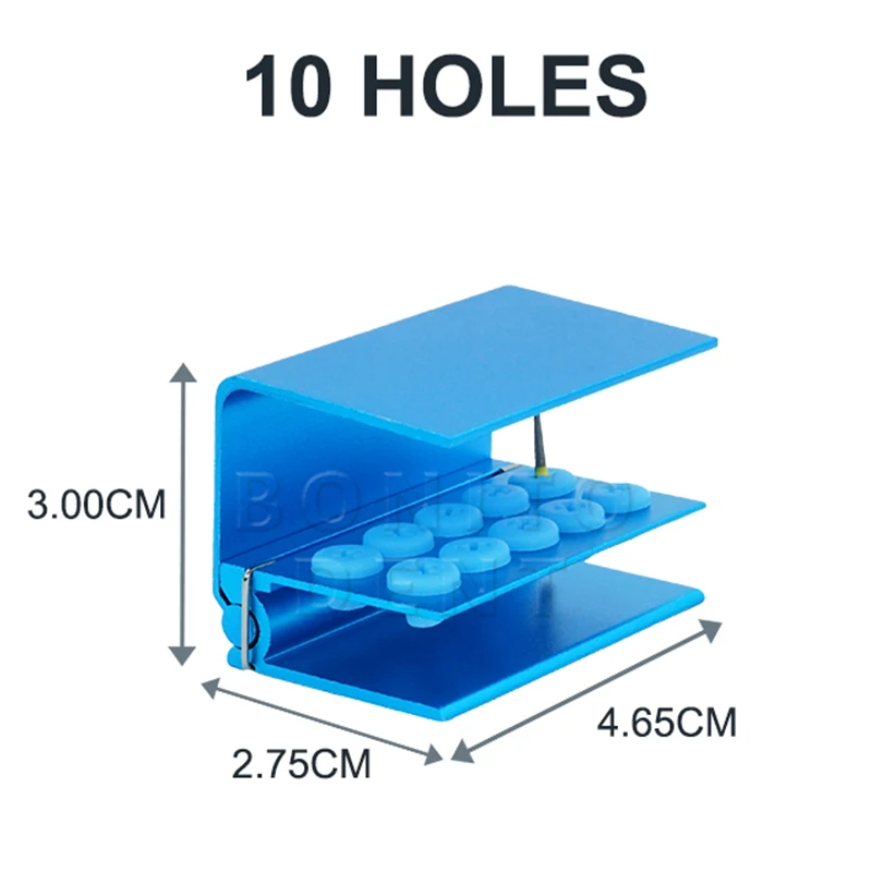 10Holes Dental Diamond Bur Drill Autoclavable Disinfection Box Dental Burs Holder Block For FG/RA/CA High&Low Speed Burs Dentist