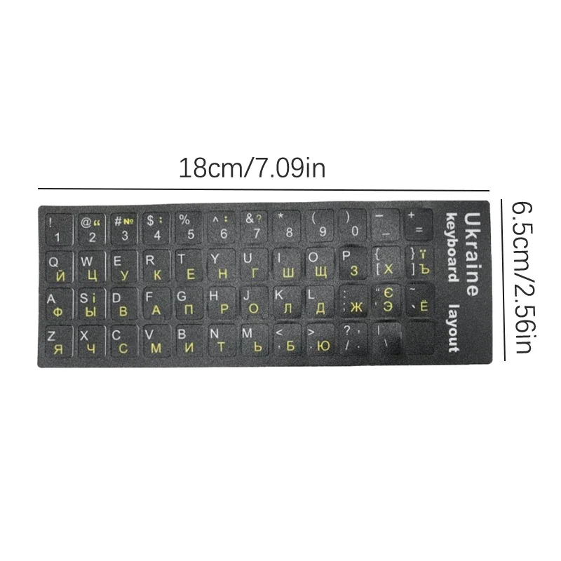 1pc idioma ucrânia teclado adesivo durável alfabeto fundo preto letras brancas para computador portátil universal