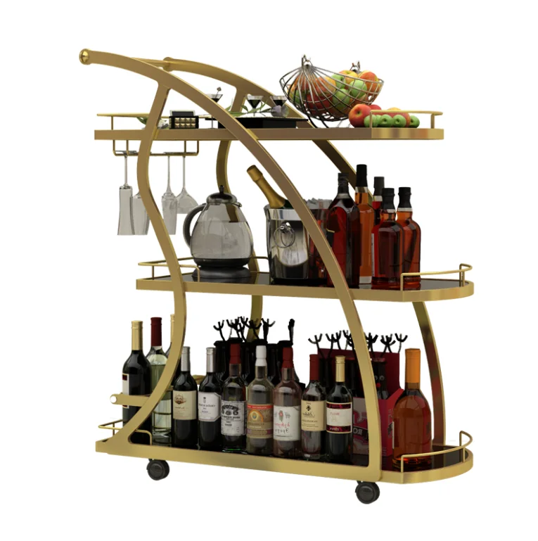 dining car trolley 4S restaurant hotel kitchen KTV tea cart beauty three-tier mobile shelf