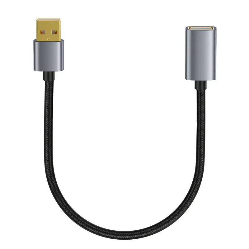 High Speed USB 2.0 Version A Male to A Female Copper Pin Gold-Plated Connector Metal Shell USB Extension Data Charging Cable