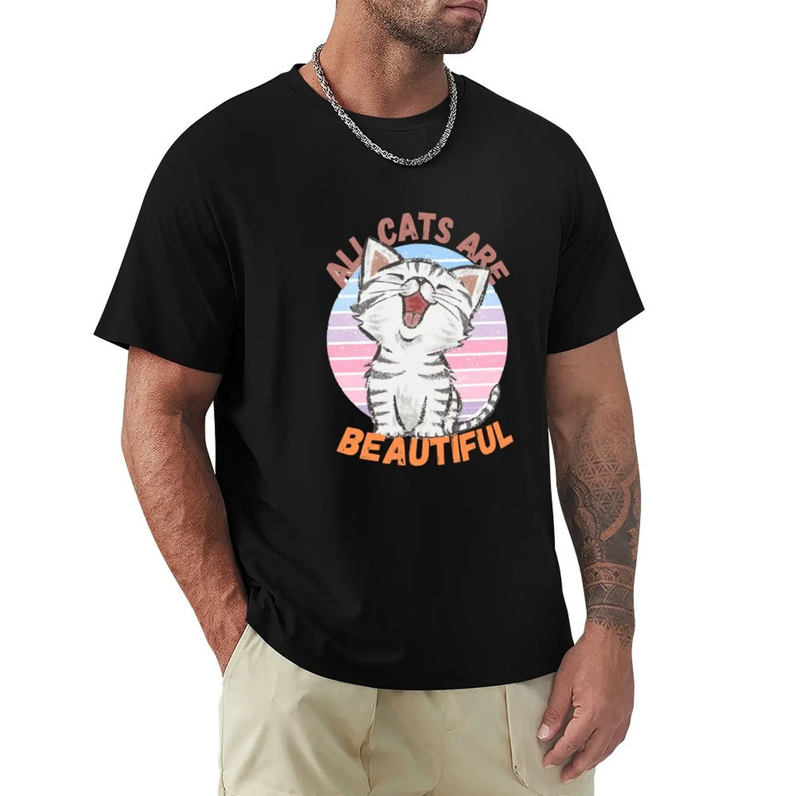 All Cats Are Beautiful - Cute, ACAB, Meme, Punk T-Shirt Modern Print Casual T-Shirt