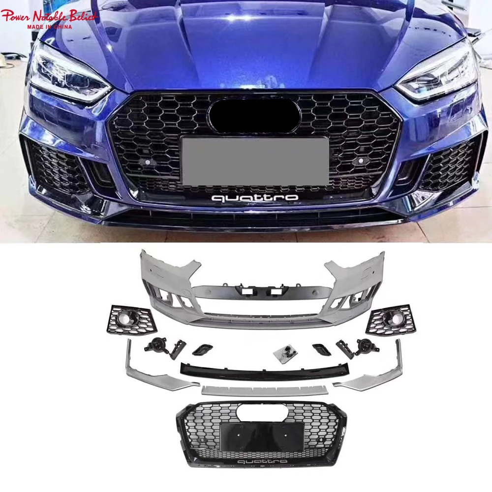 RS5 B9 front bumper with grill for Audi A5 S5 facelift RS5 Body kit bumper for Audi A5 S5 B9 2017 2018 2019