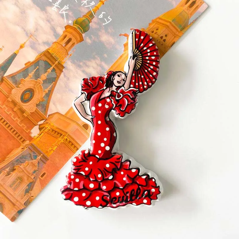 Spaanse stadskoelkastmagneten: Sevilla-architectuur, Valencia-eilezenswaardigheden, Flamencodanseres – sterke magneten voor woondecoratie