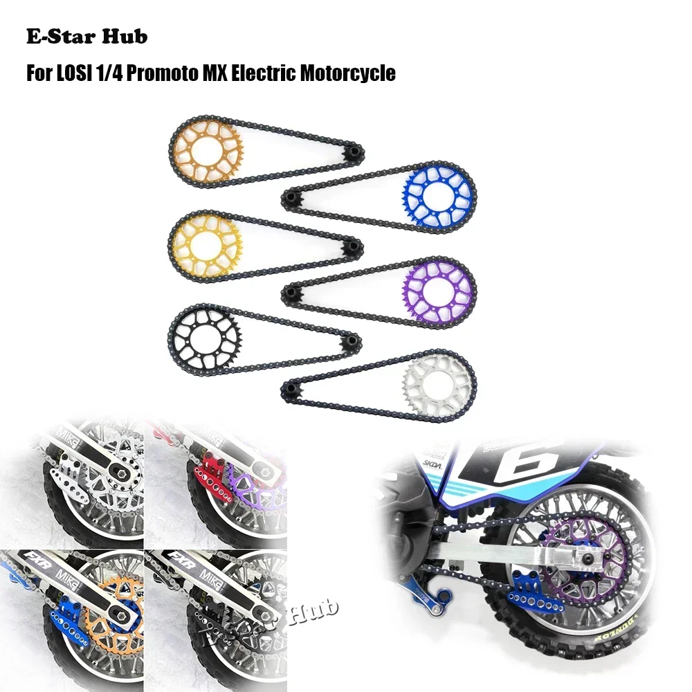Front Rear Chain Gear 10T 36T Suitable for LOSI 1/4 Promoto MX Electric Motorcycle