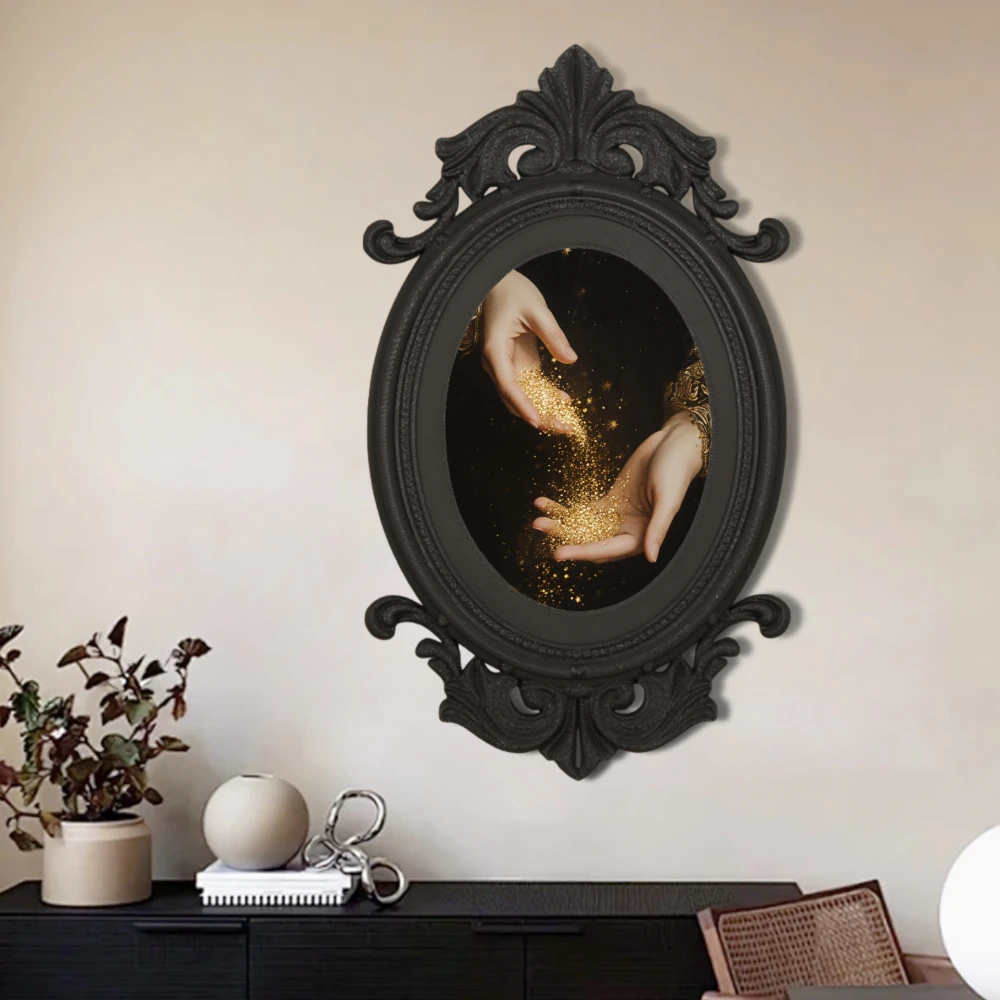 Bingkai Foto Oval Ukiran Retro - Lighting Decor Photos ulasan dan harga