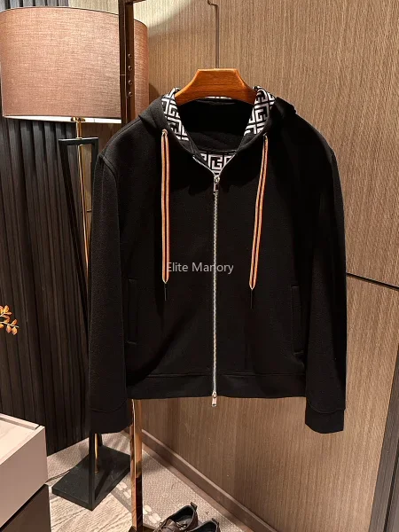 [Light Luxury Leisure] Spring New Simple Versatile Hooded Knitted Cardigan Sweater Jacket
