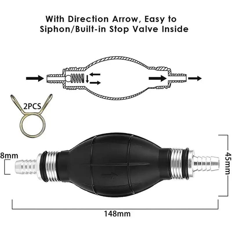 Classy-2 Set 8Mm Hand Pump,Fuel Liquid Transfer Pump Manual Hand Pump With 2M