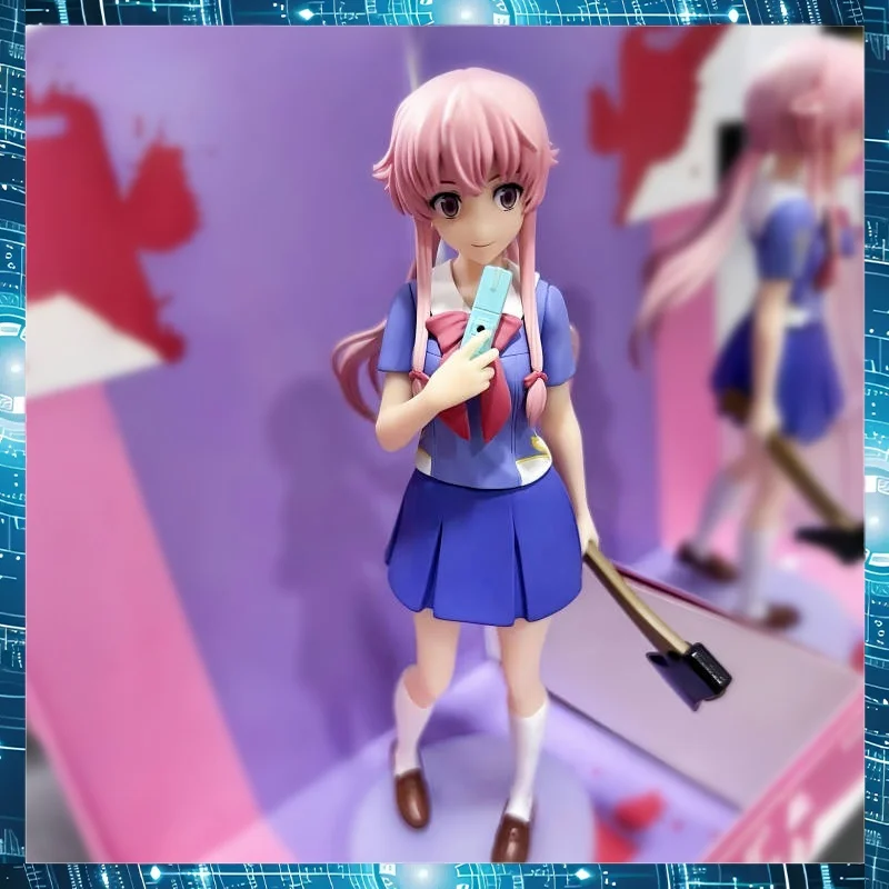 

17cm Gsc Pop Up Parad Mirai Nikki Gasai Yuno Anime Figure Ordinary Version Collectible Model Toy For Desktop Girl Model Gift