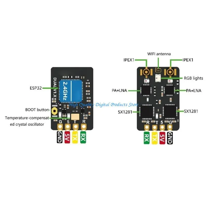 U2JE ELRSダブル2.4gダイバーシティレシーバーアクセサリー信号トランスミッションレシーバー