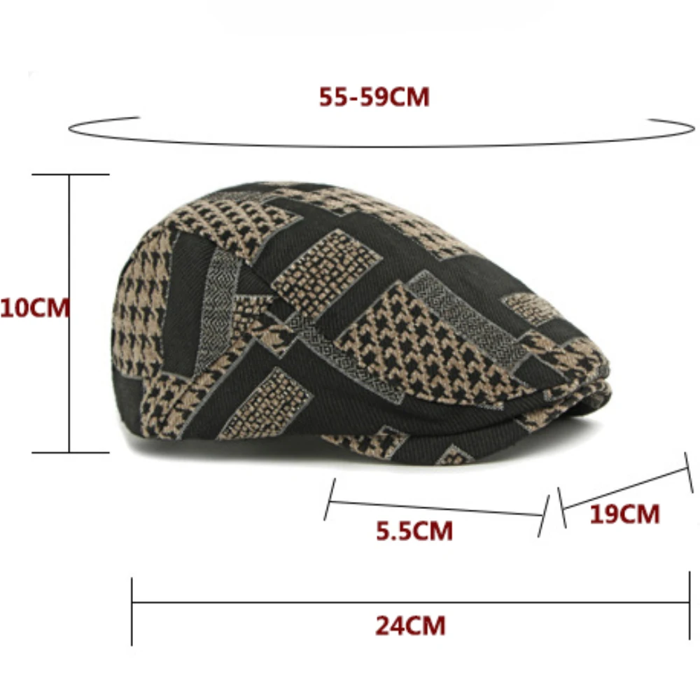 HT4882 Mens Berets Women Vintage Plaid Artist Painter Beret Hat New Autumn Winter Beret Cap Male Female Adjustable Ivy Flat Caps