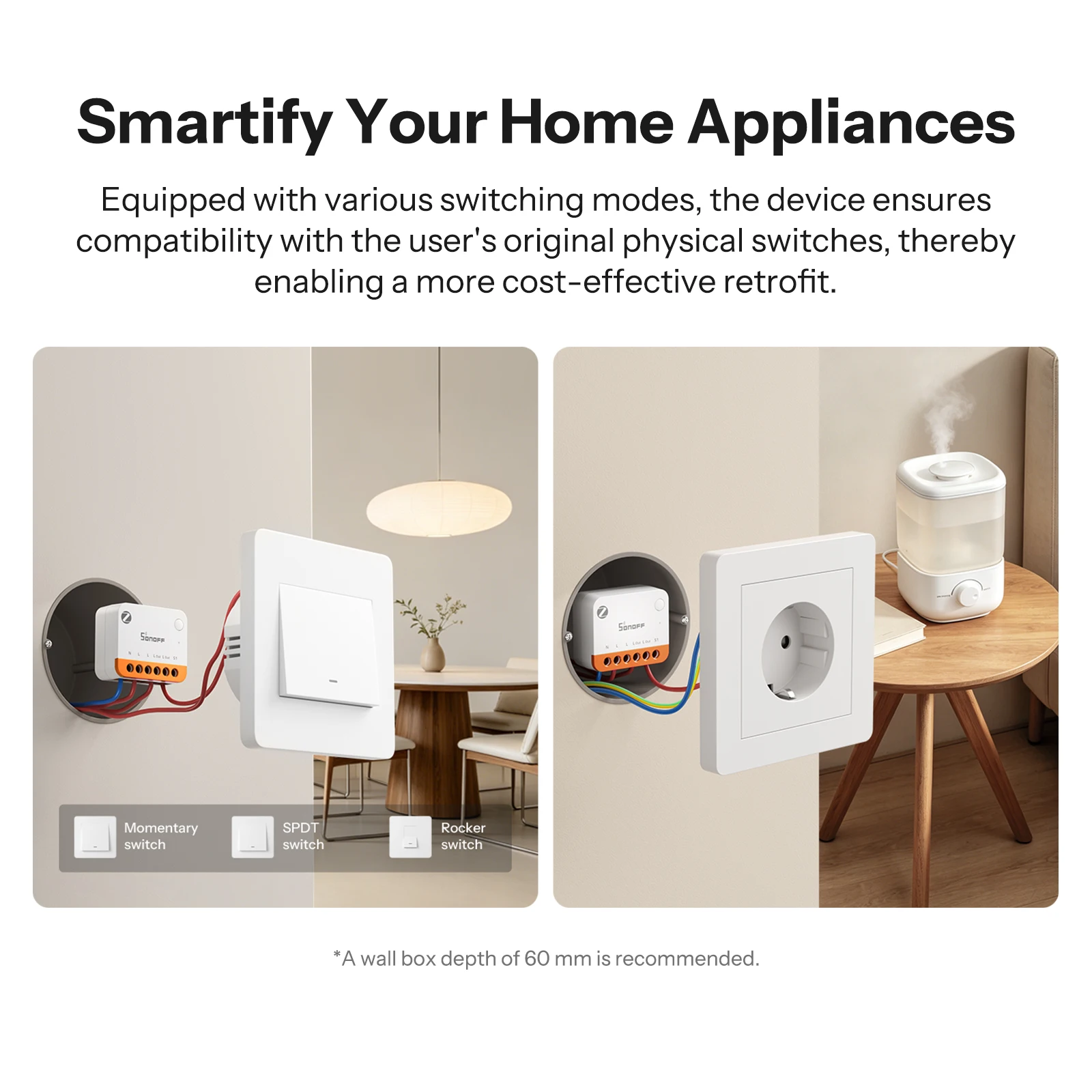 SONOFF MINI-ZB1GS MINI ONE Zigbee Smart Switch Direct Local Control Smart Overheating Protection 16A Zigbee Binding Via Matter