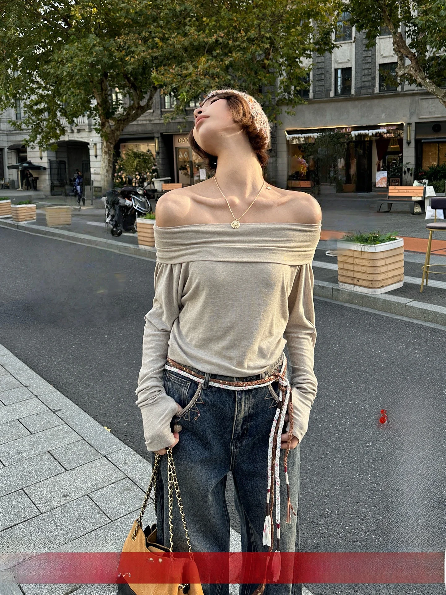

Brand Wool Long Sve Base Layer T-irt VENA LABEL Handpied Store Simple Sle Women's Faion Daily Wear