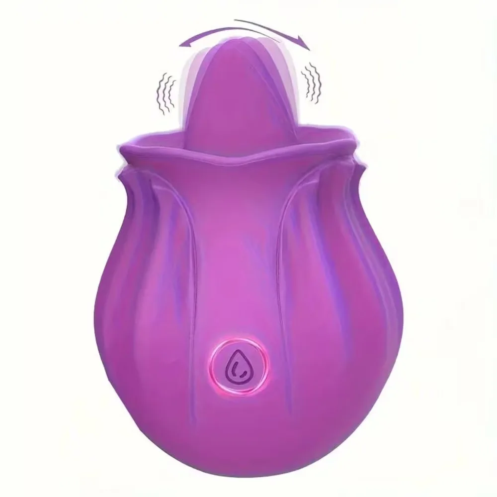 Tongue Rose Toy - Rose Vibrator Clitoral Stimulator with Licking & Vibration, Tongue Vibrator for Women, Sex Toy for Female Pleasure Adult Toy