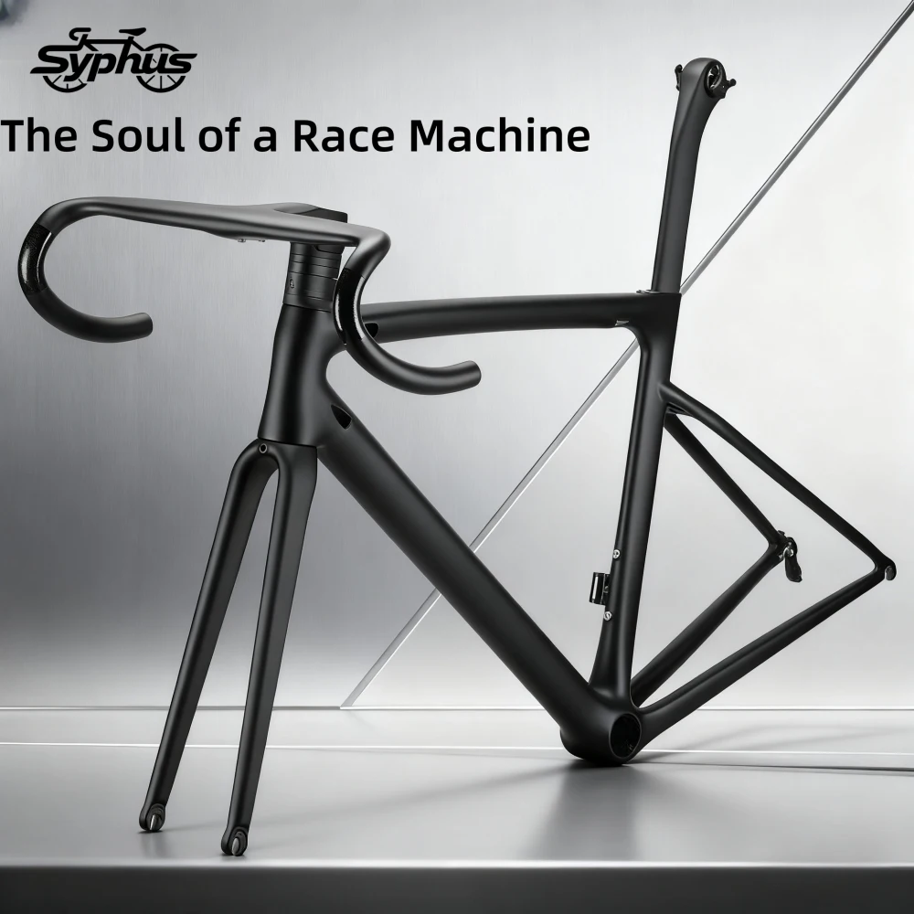 

700C Disc Brake Carbon Road Frame Aero Frame UD Matte Carbon Frame Di2 Compatible Frame Full Carbon Fork PF30 Carbon Road Frame