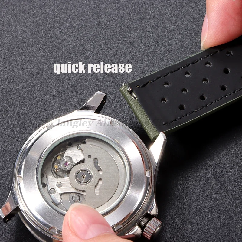 Premium Sailcloth Watch Strap 18mm 20mm 22mm Rally Racing Watch Strap Quick Release Perforated Breathable Men's Sport Watchbands image 3