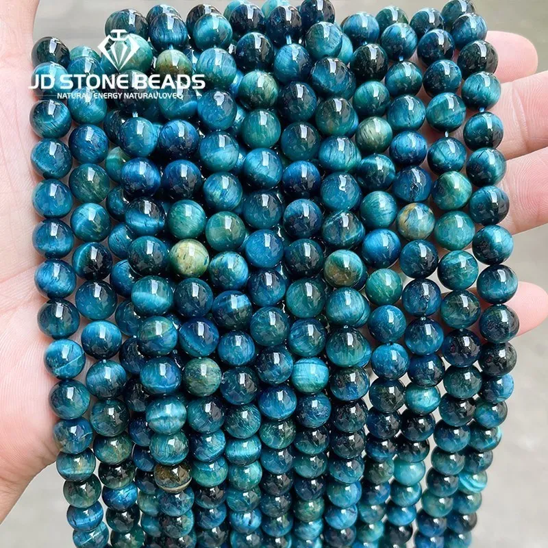 Natural Stone Blue Tiger Eyes Bead Round Loose Spacer Yellow Red Beads For Jewelry Making Bracelets Handmade Diy Accessories