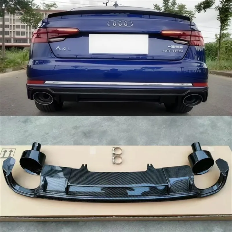 

Для Audi A4 S4 RS4 2017-2019 Высокое качество ABS Яркий Черный Автомобильный Задний Бампер Губа Диффузор Выхлопной Спойлер Автомобильные Аксессуары Кузов Комплект