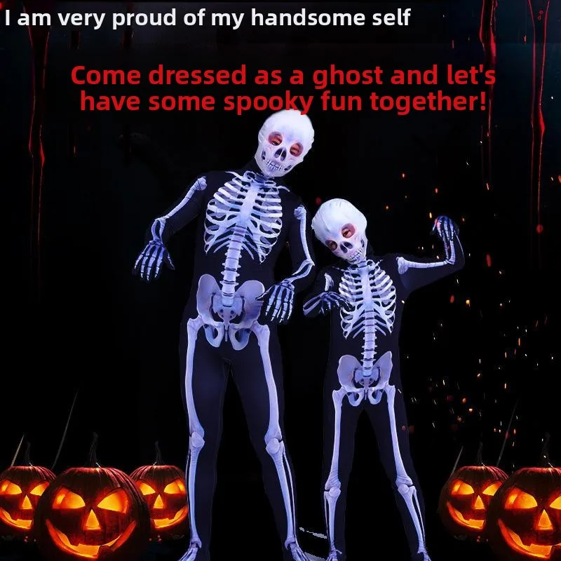 

Хэллоуин детский костюм ужаса со скелетом сценическое представление традиционная китайская этническая женская одежда аксессуар