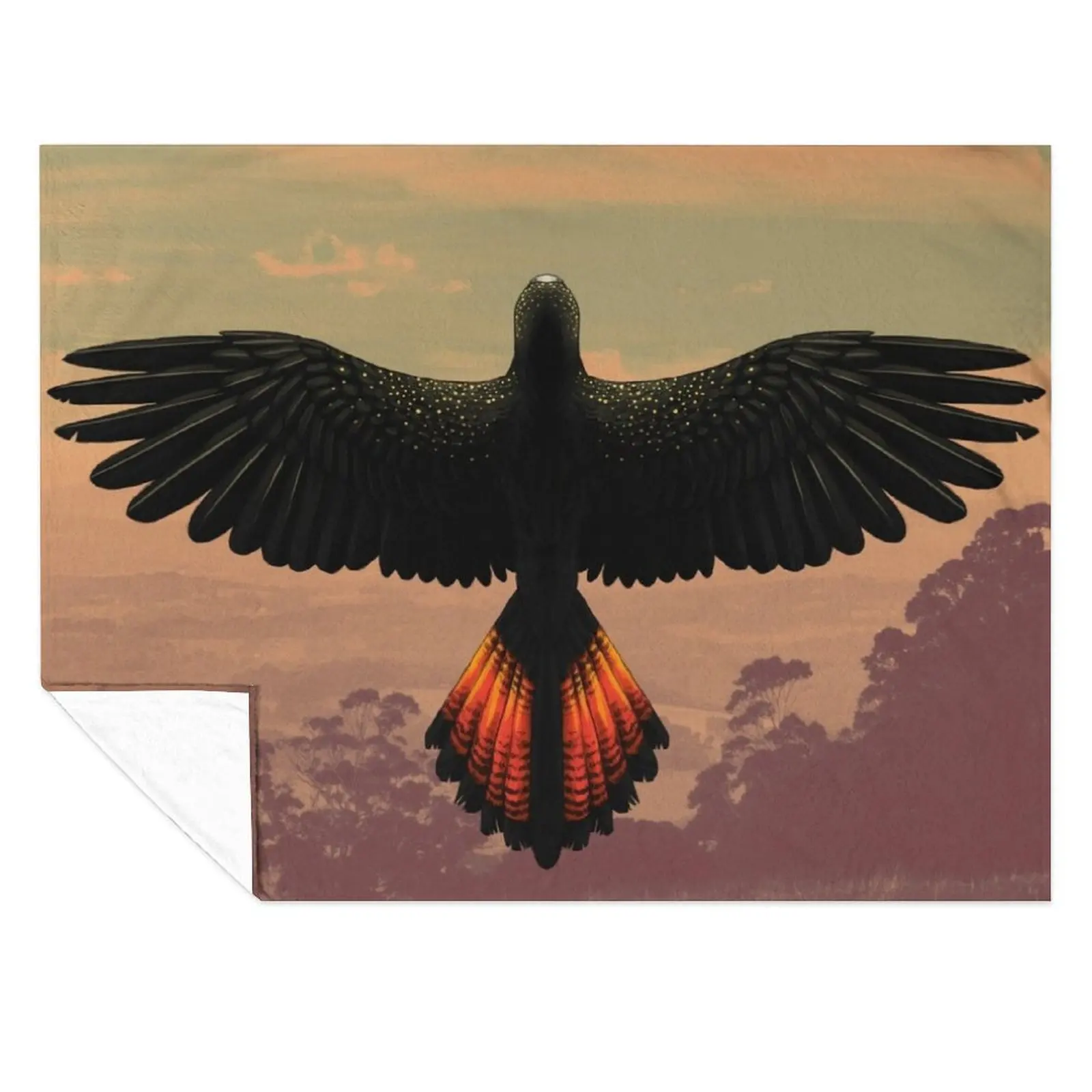 

Red-Tailed Black Cockatoo - Australian Bird Throw Blanket Shaggy Flannel Fabric for sofa Luxury St Blankets