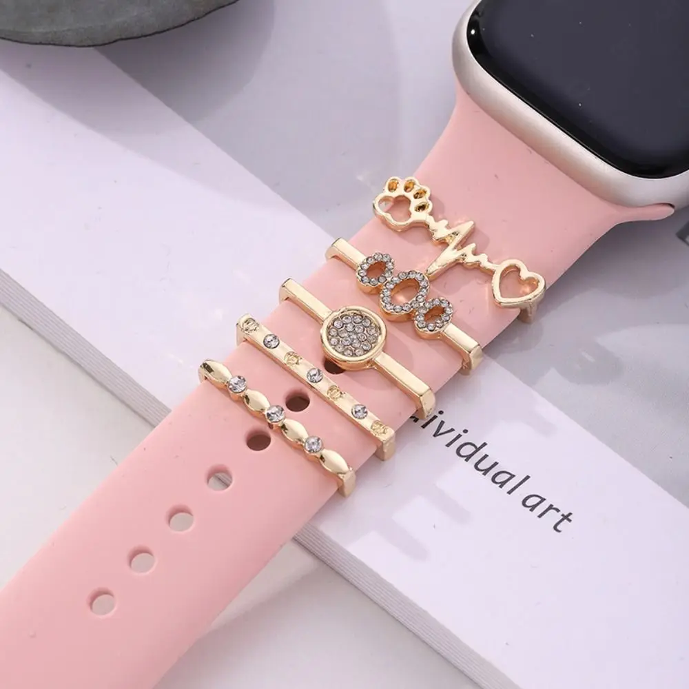 Correa de Metal con diamantes para reloj inteligente, anillo decorativo para Apple Watch, adorno de correa, accesorios para pulsera iwatch