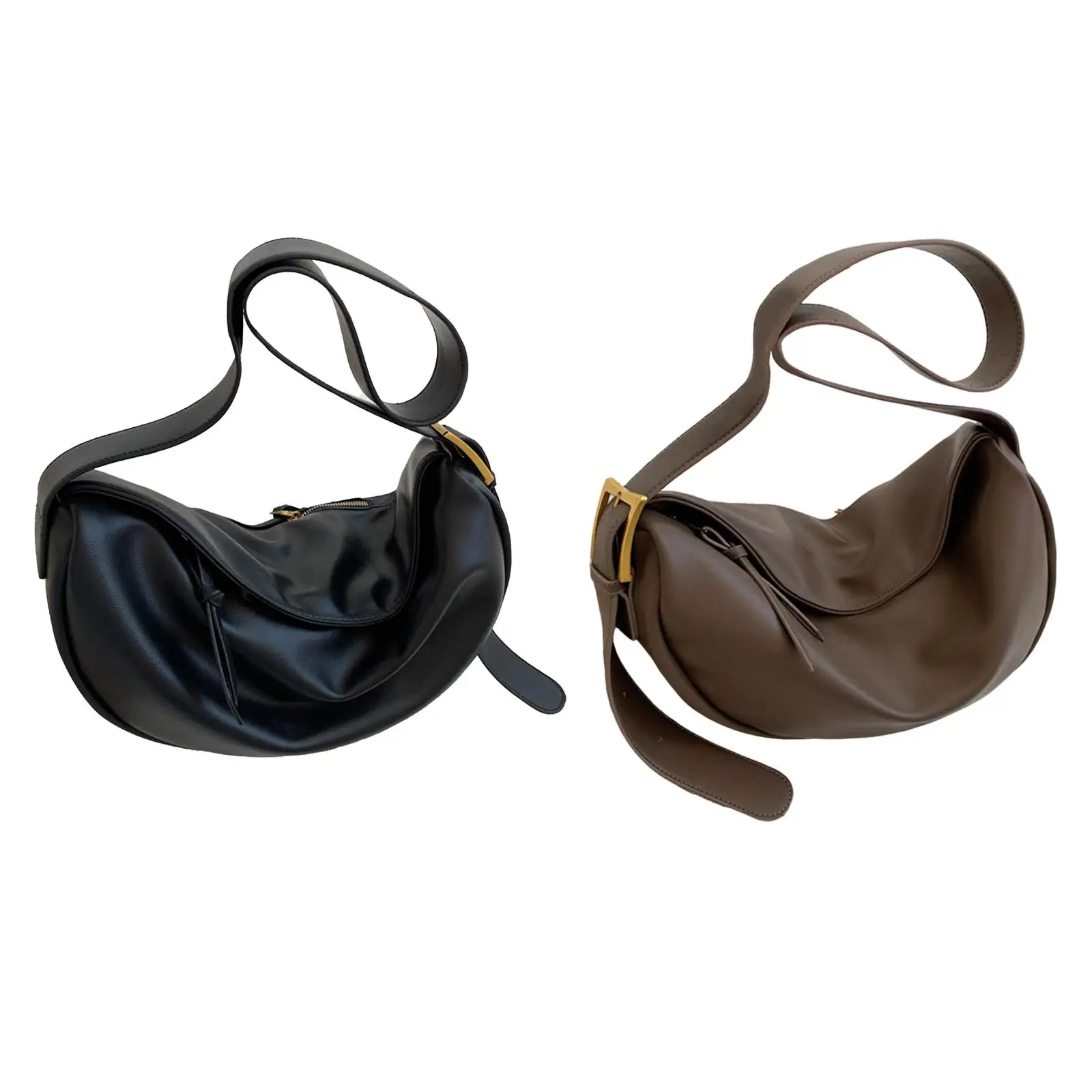 Casual Dumpling Bun Capacity Work Tote, Adjustable Strap, Underarm Bags, Girls PU Leather Shoulder Bag Cross Body Handbag