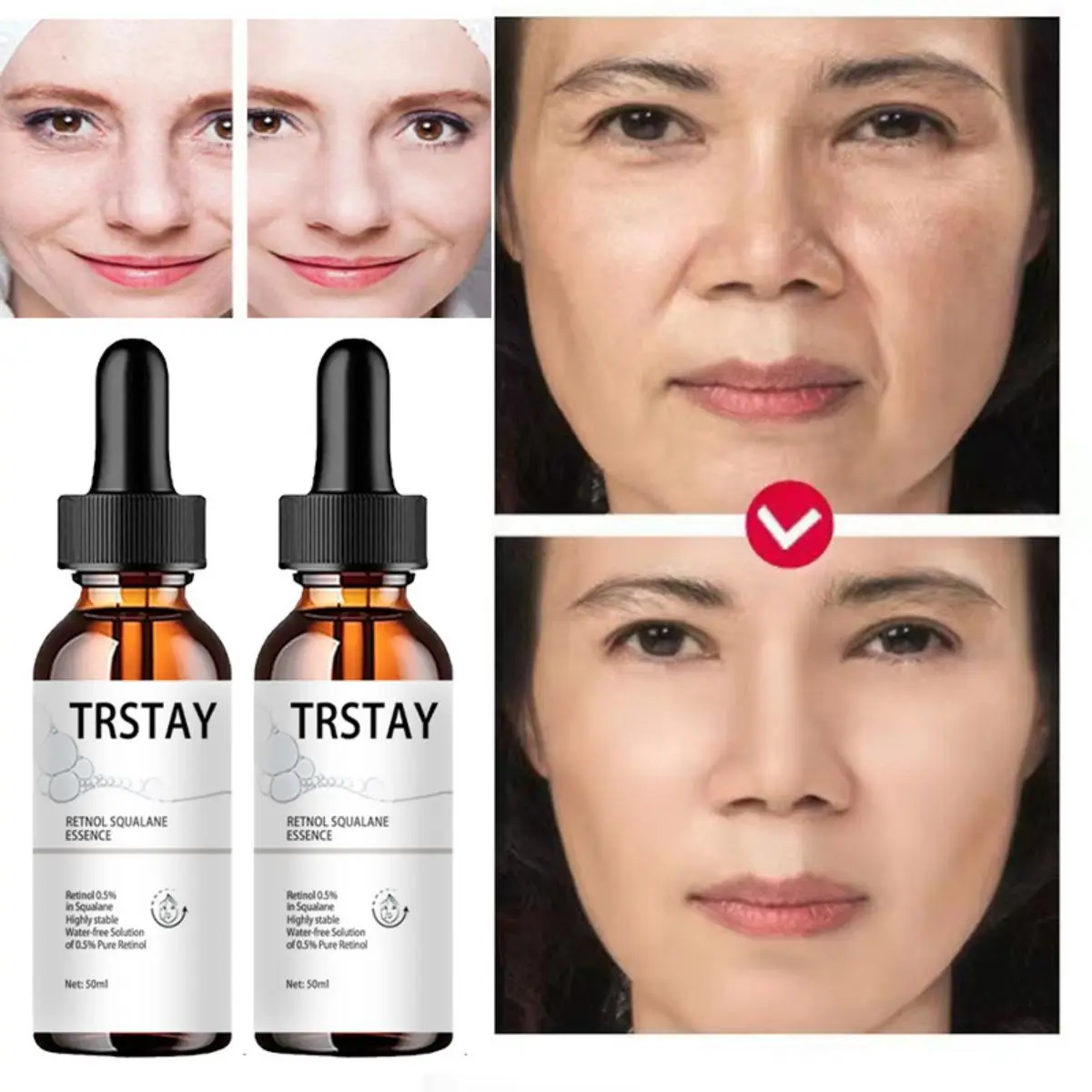 Retinol Anti Aging Remove Wrinkle Serum Lifting Brighten Face Skin Fade Eye Fine Lines Moisturizing Firming Facial Essence