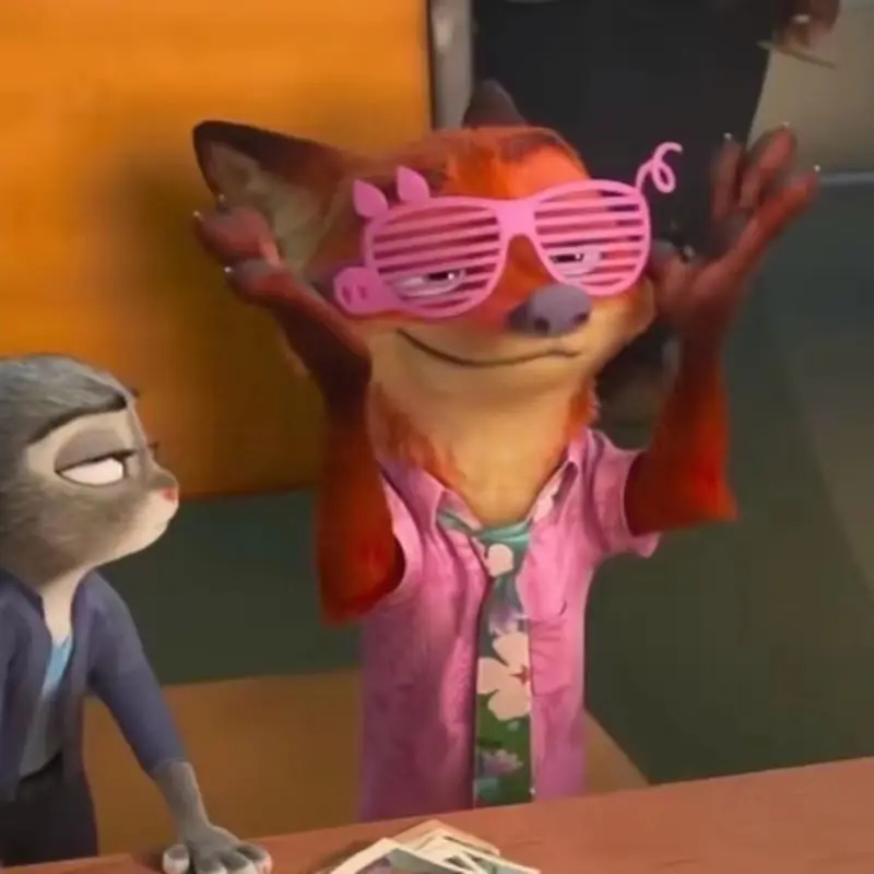 Disney Zootopia Nick Piggy Pink Shutter Glasses Novelty Funn
