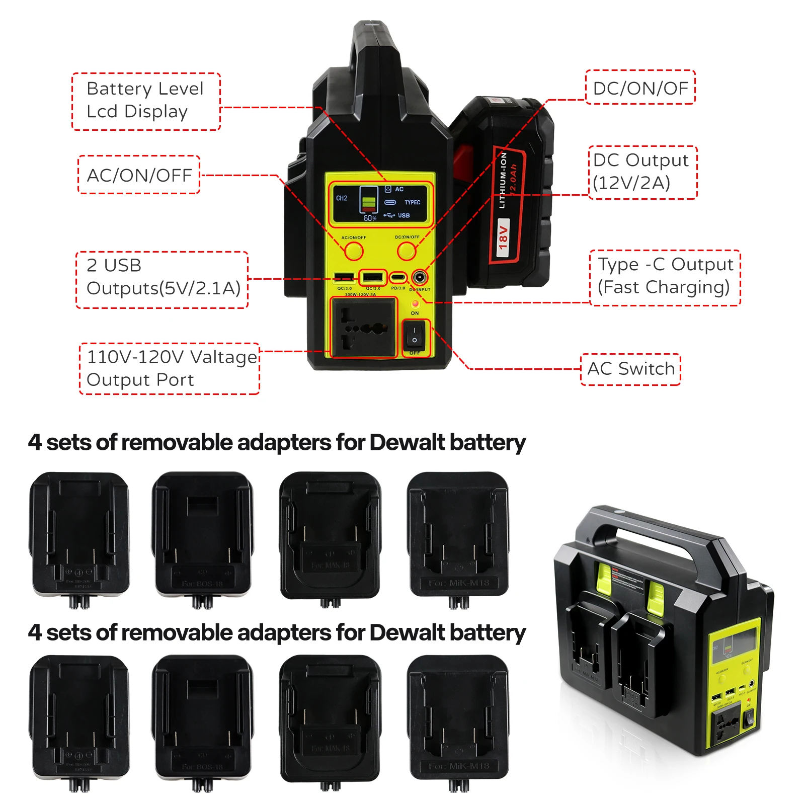 DIY Battery Adapter for    Black and Decker  Milwaukee M18 18V Battery Convert to Dock Power Source Charger