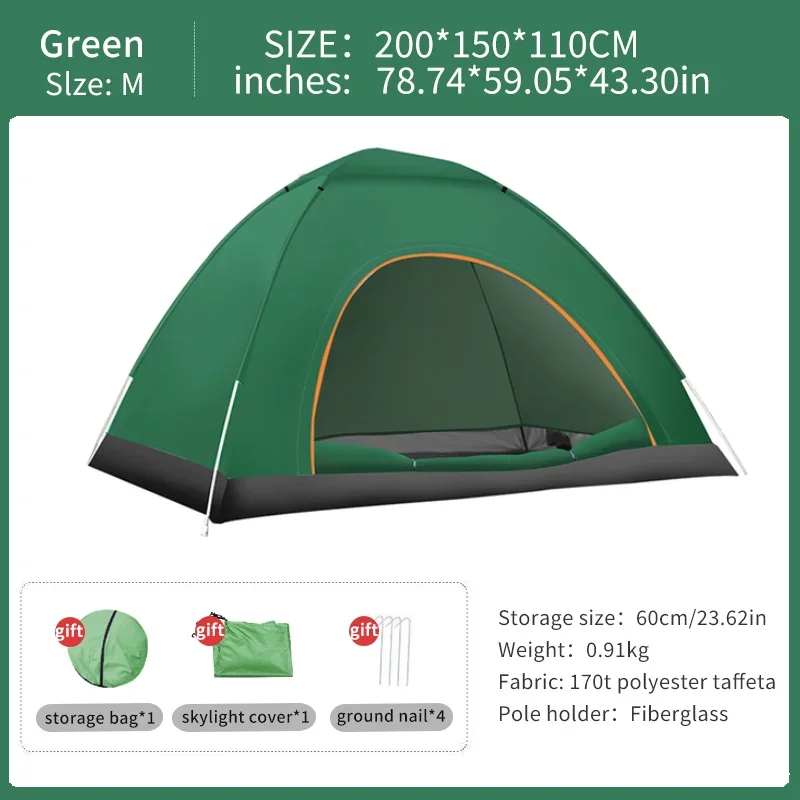 2-3 Person Automatic Pop-Up Camping Tent 6