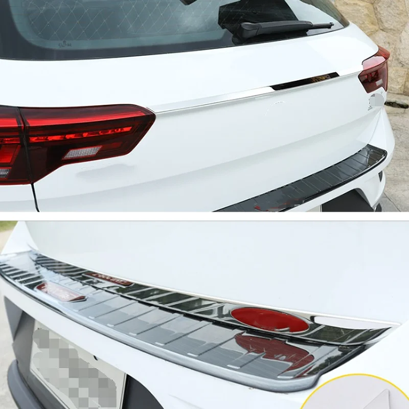 For Volkswagen T-Roc T Roc 2018 -2021 Accessories Car Rear Tail Trunk Lid Upper Tailgate Decor Overlay Strip Cover Trim