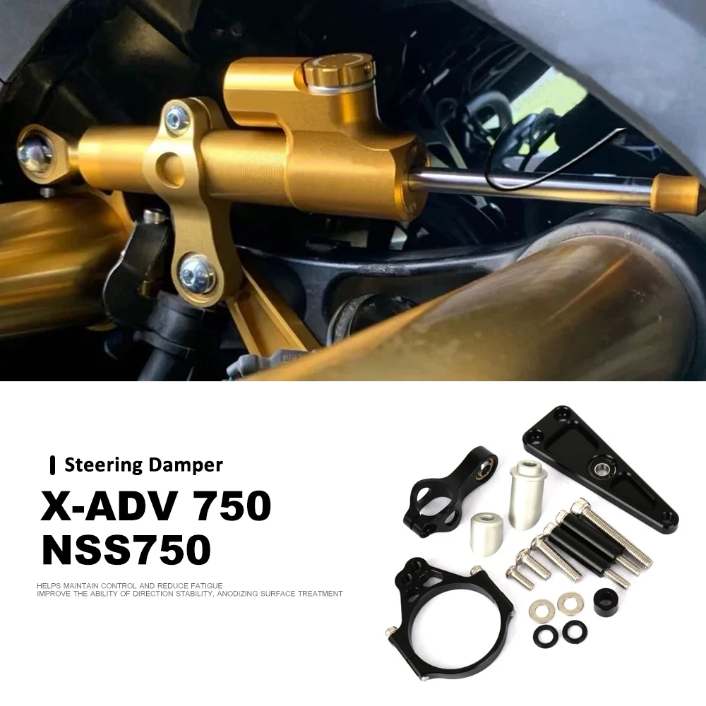 

For Honda X-ADV 750 XADV750 2017- NSS750 NSS 750 New Motorcycle CNC Adjustable Steering Damper Stabilizer Bracket Mounting Kit