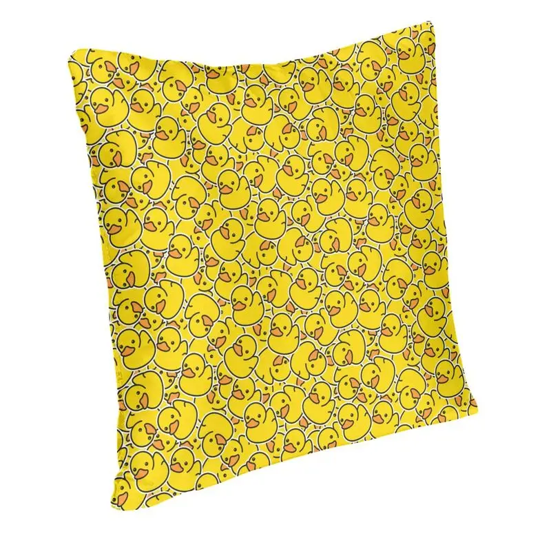 Custom Yellow Ducks Square Throw Pillow Case Home Decorative 3D Double-sided Printing Cartoon Cushion Cover for Car