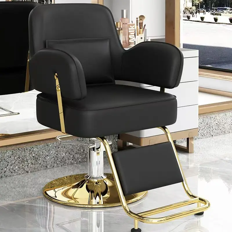 Hot Sale Beauty Salon Furniture Leather Top Selling Hairdressing Styling Golden Base Salon Barber Chair