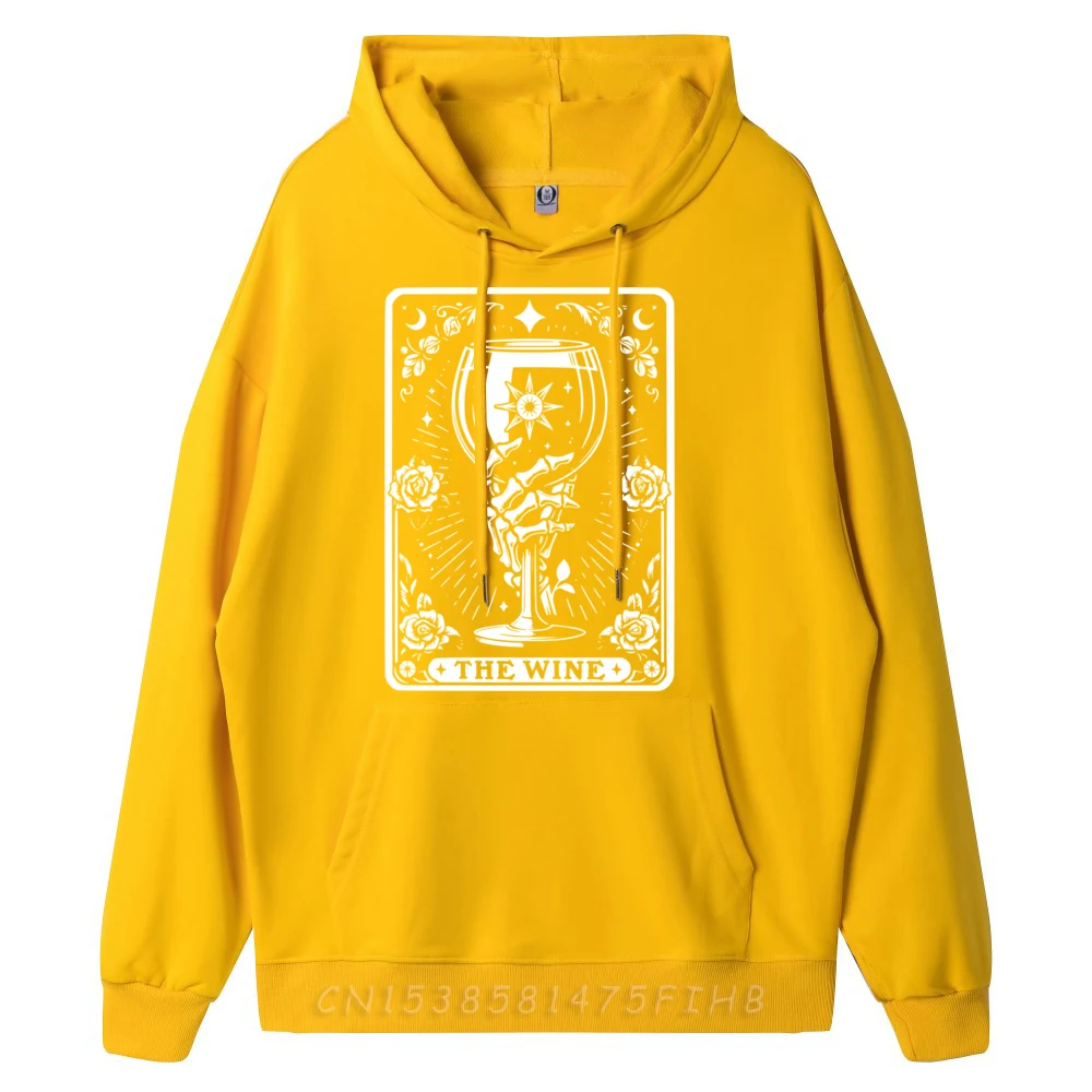 The Wine Tarot Cards Skeleton Wine Tarot Card Hoodie Men Polyester New In Tops And Sweatshirts Hoodies Alphabet