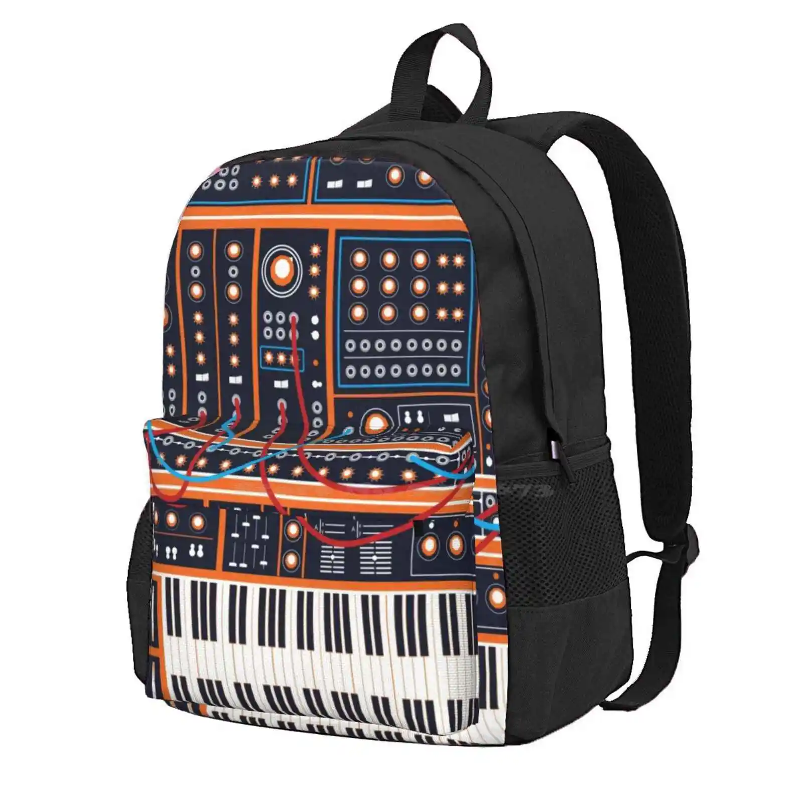 Synth Hot Sale Schoolbag Backpack Fashion Bags Hazzah Synth Moog New Edm Daft Skrilllex Mau Music Movie Album Cover Gear Techno