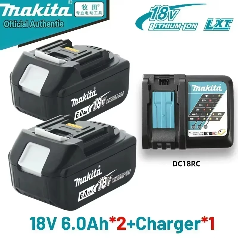 

100%genuine Makita lithium-ion 6.0Ahbattery 18V BL1850B BL1860B forMakita 18V electric tool DTW700DDF487 with charger
